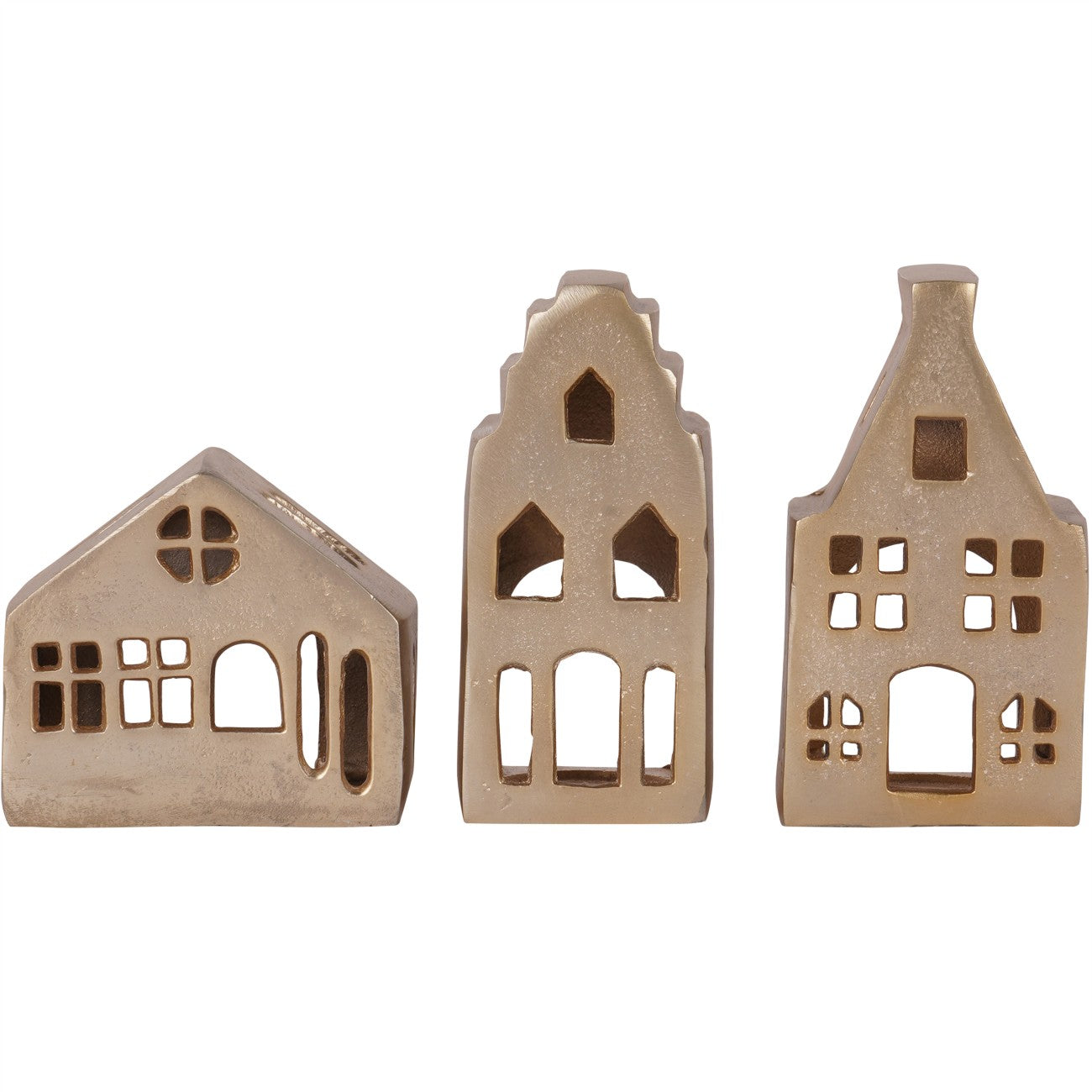 Hand Crafted House's Set of 3 - Gold/Silver