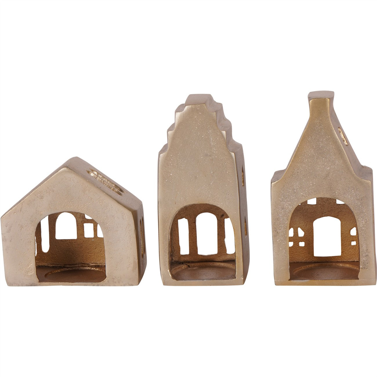 Hand Crafted House's Set of 3 - Gold/Silver