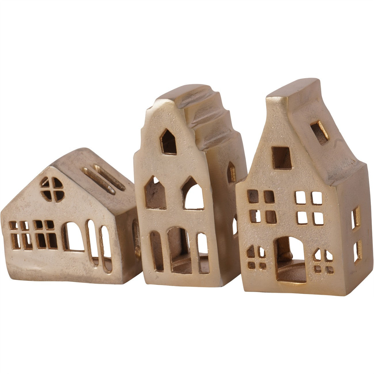 Hand Crafted House's Set of 3 - Gold/Silver