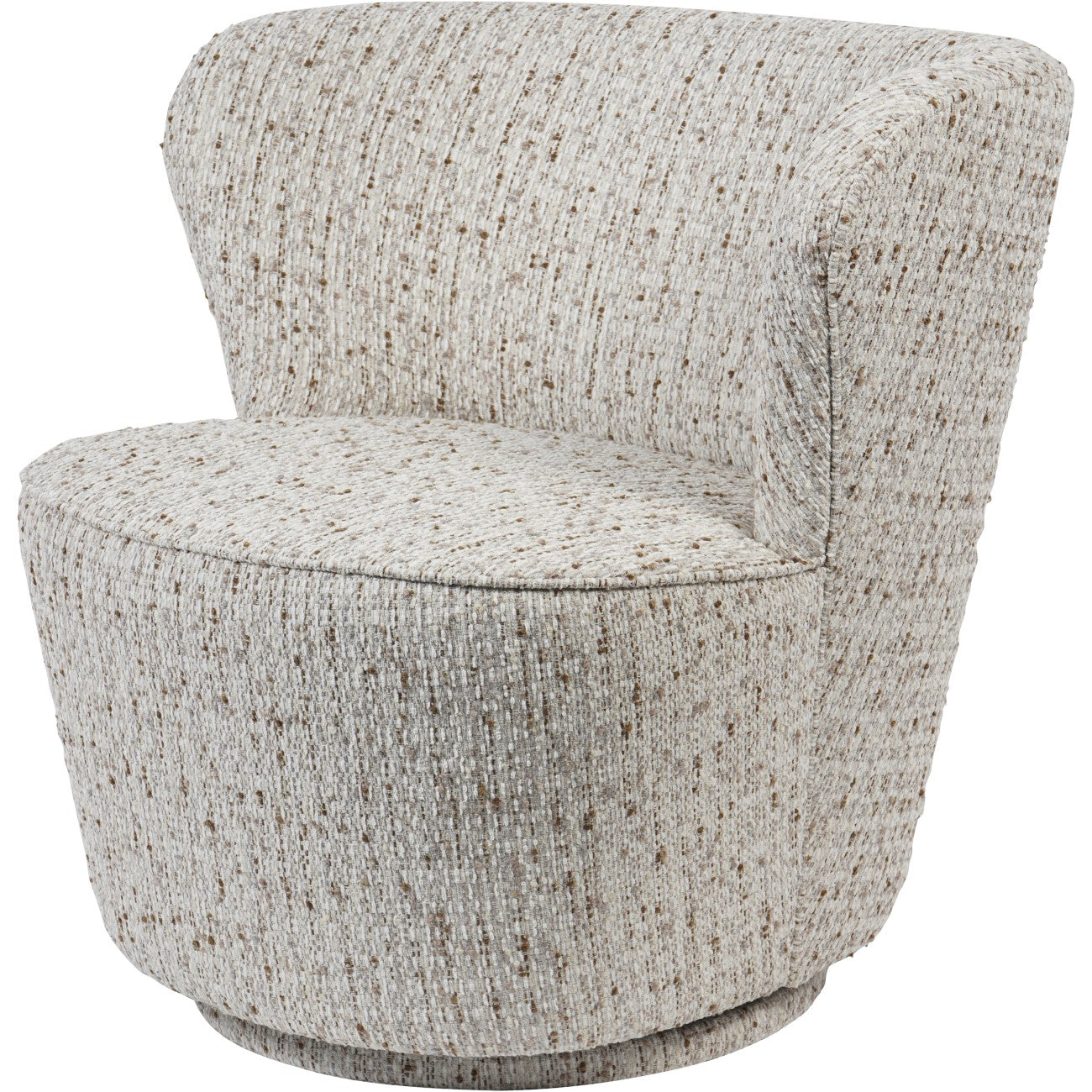 Roehampton Textured Slub Swivel Chair - Mocha/Natural