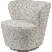 Roehampton Textured Slub Swivel Chair - Mocha/Natural