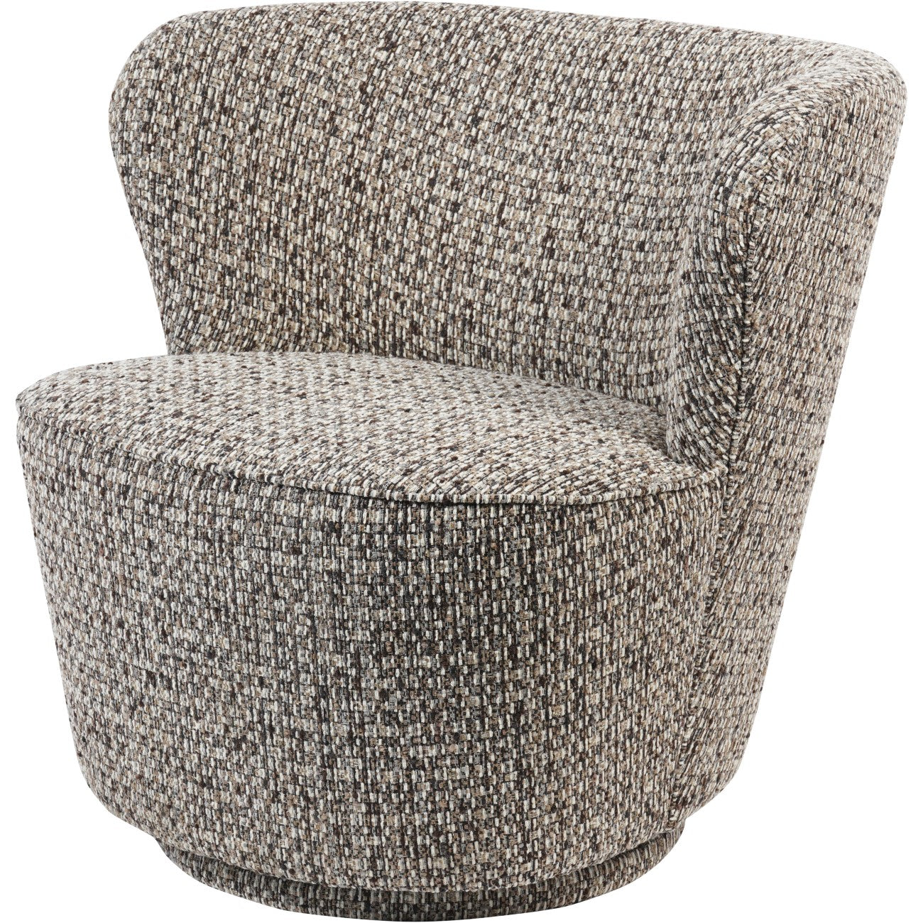 Roehampton Textured Slub Swivel Chair - Mocha/Natural