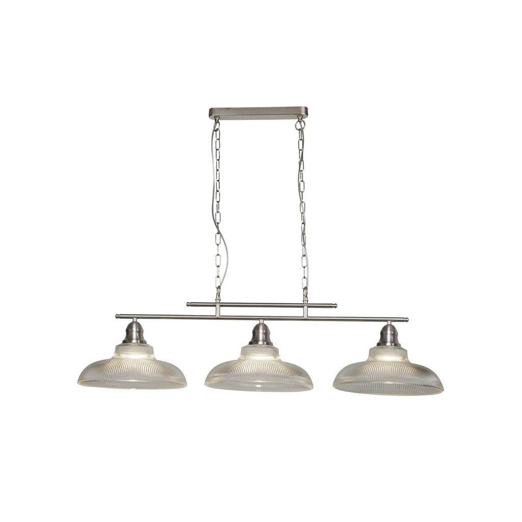 Bistro 2/3Lt Kitchen Light  - Satin Silver/Antique Brass Finish