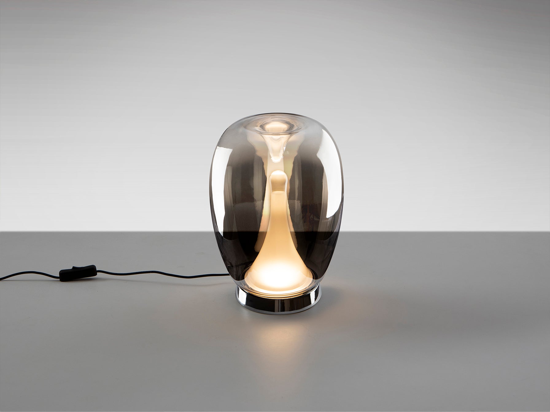 Suspiro Table Lamp- Chrome-Smoky/ Golden-Amber