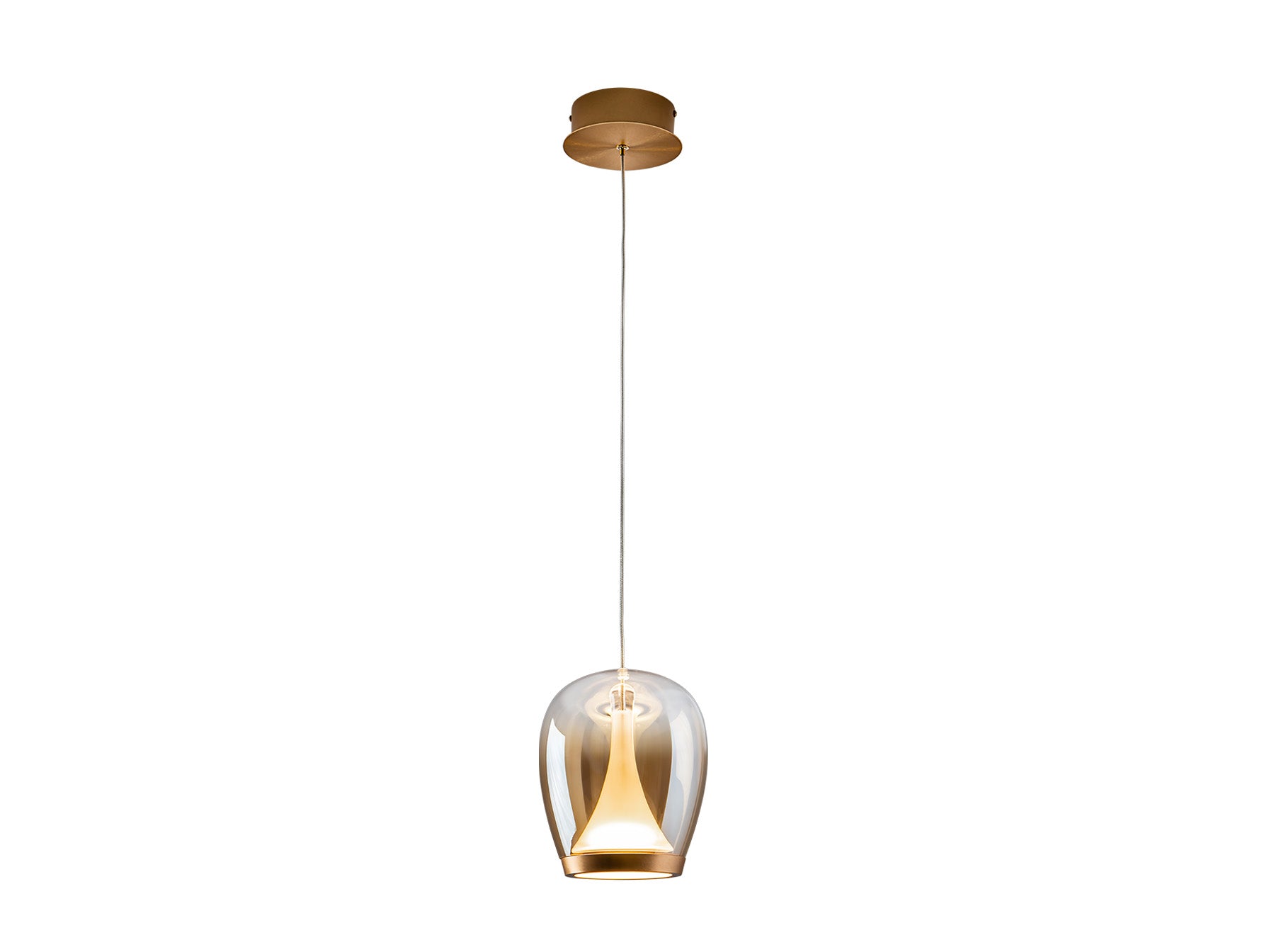 Suspiro Pendant Light- Chrome Smokey/ Golden Amber Finishes