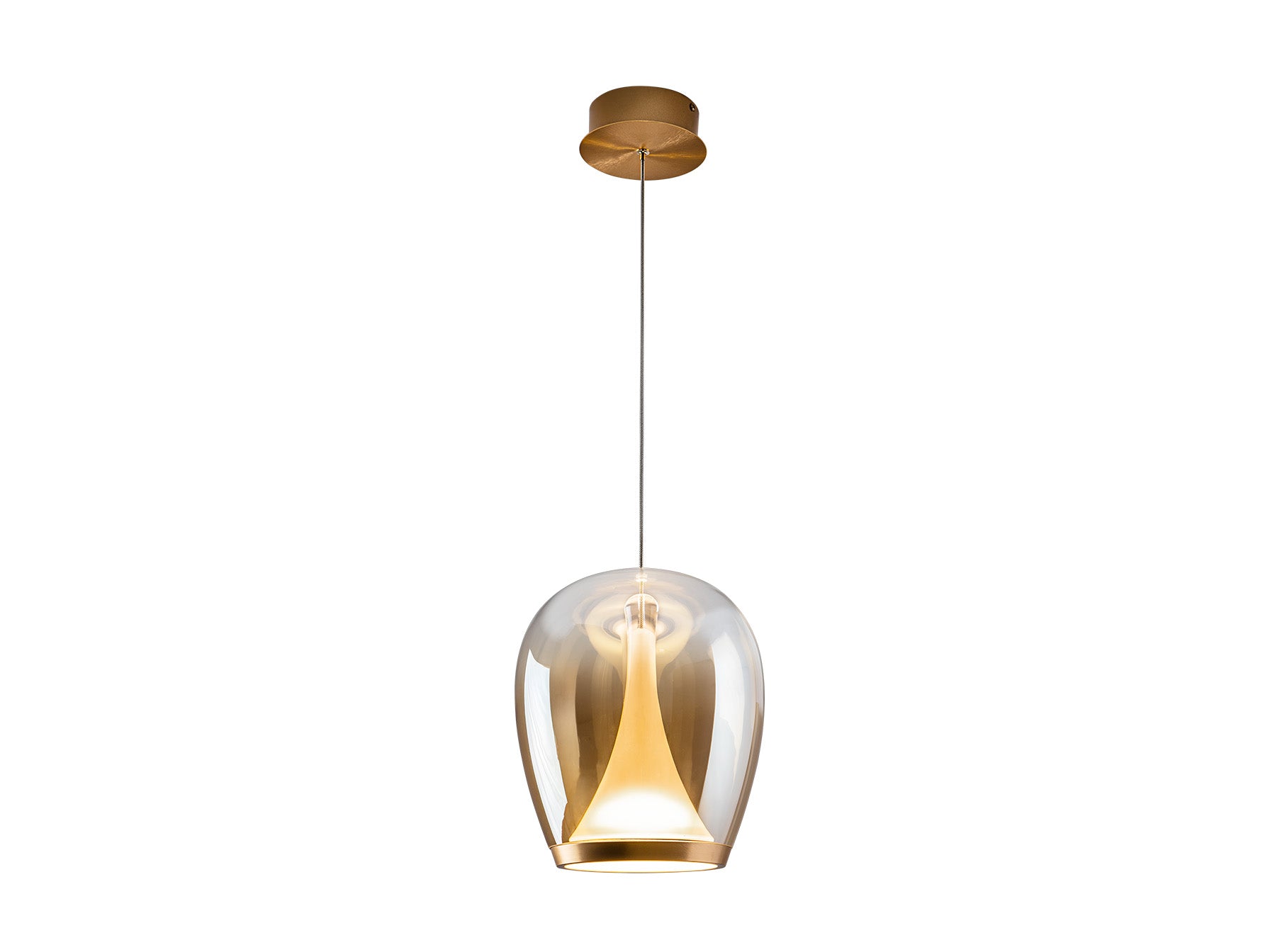 Suspiro Pendant Light- Chrome Smokey/ Golden Amber Finishes