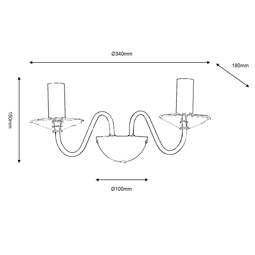 Vesta 2 Wall Light- Antique Brass/ Silver Finishes