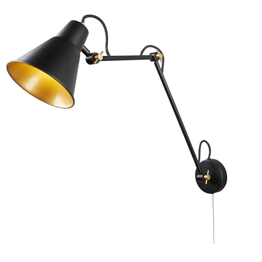 Swing Small/ Medium/Large Arm Wall Light - Brass/Grey/Matt Black & Gold Metal E27