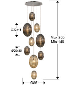 Ovila Lamp 5/9/13Lt Smoke E27 Ip20 Dimmable