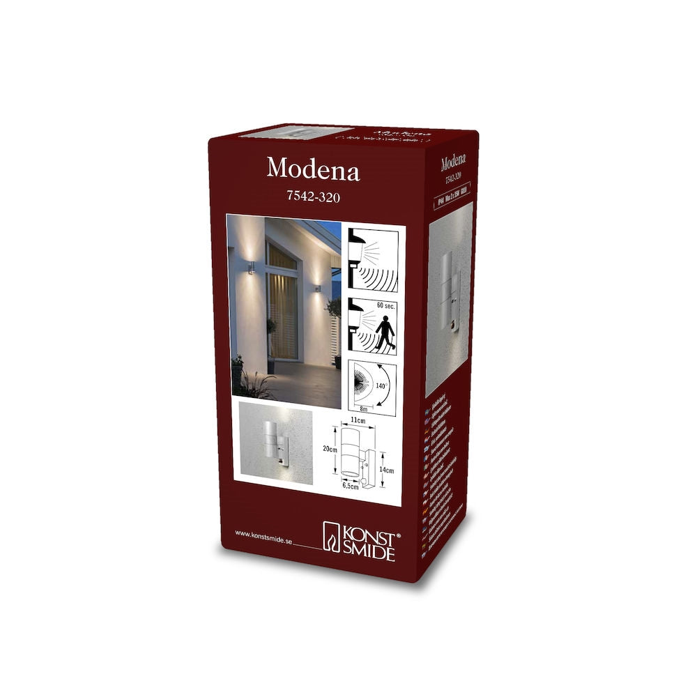 Modena Single/Double Wall Light GU10 IP44 PIR - Various Finishes