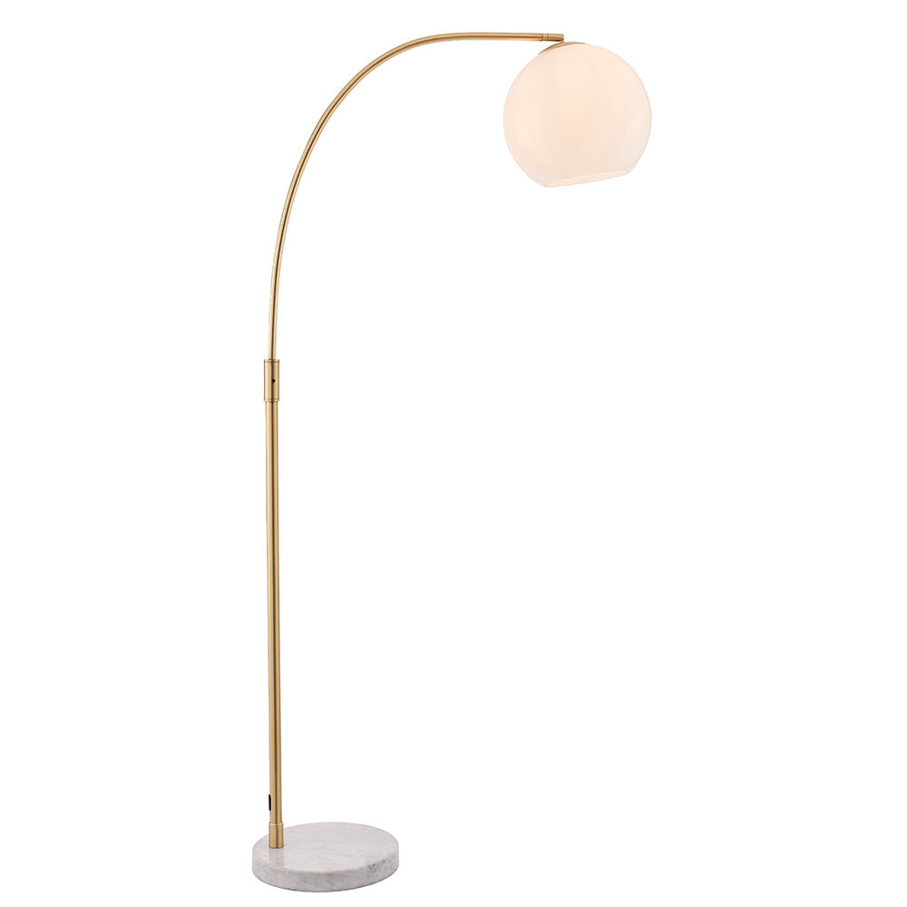 Lumora Floor Lamp - White Grey Base/Black Base E27