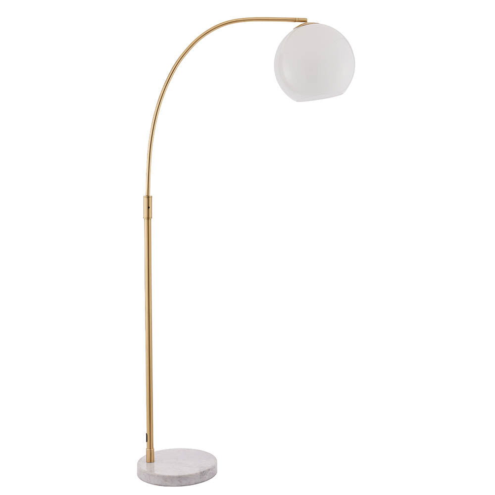Lumora Floor Lamp - White Grey Base/Black Base E27