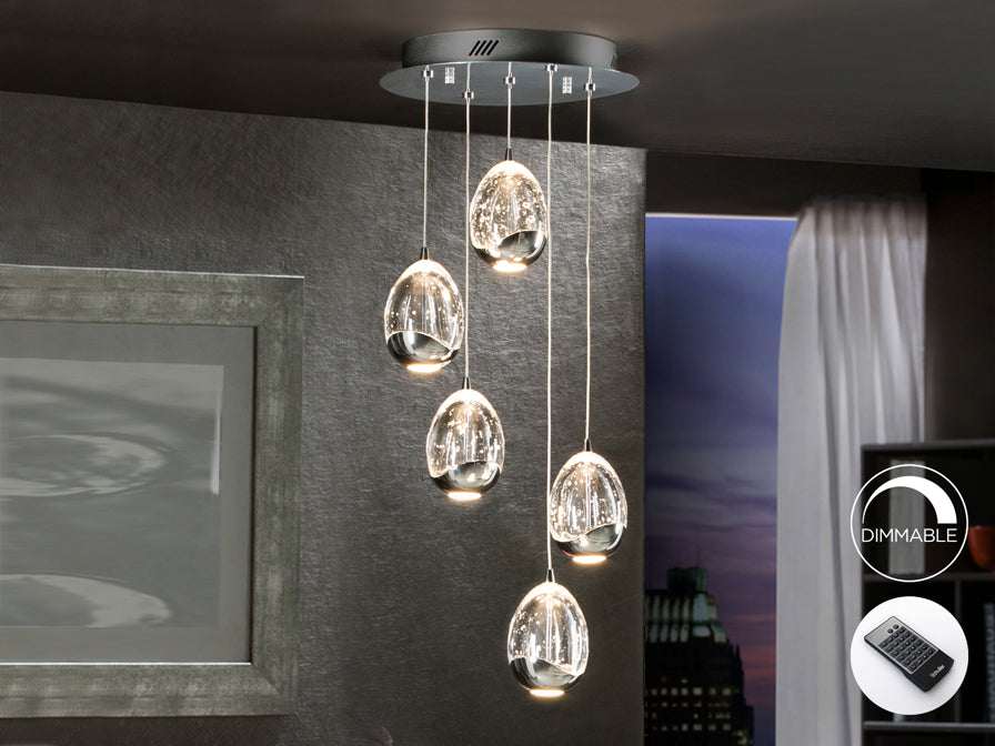 Rocio 5 LED Ceiling Light- Chrome/ Gold/ Black Finishes