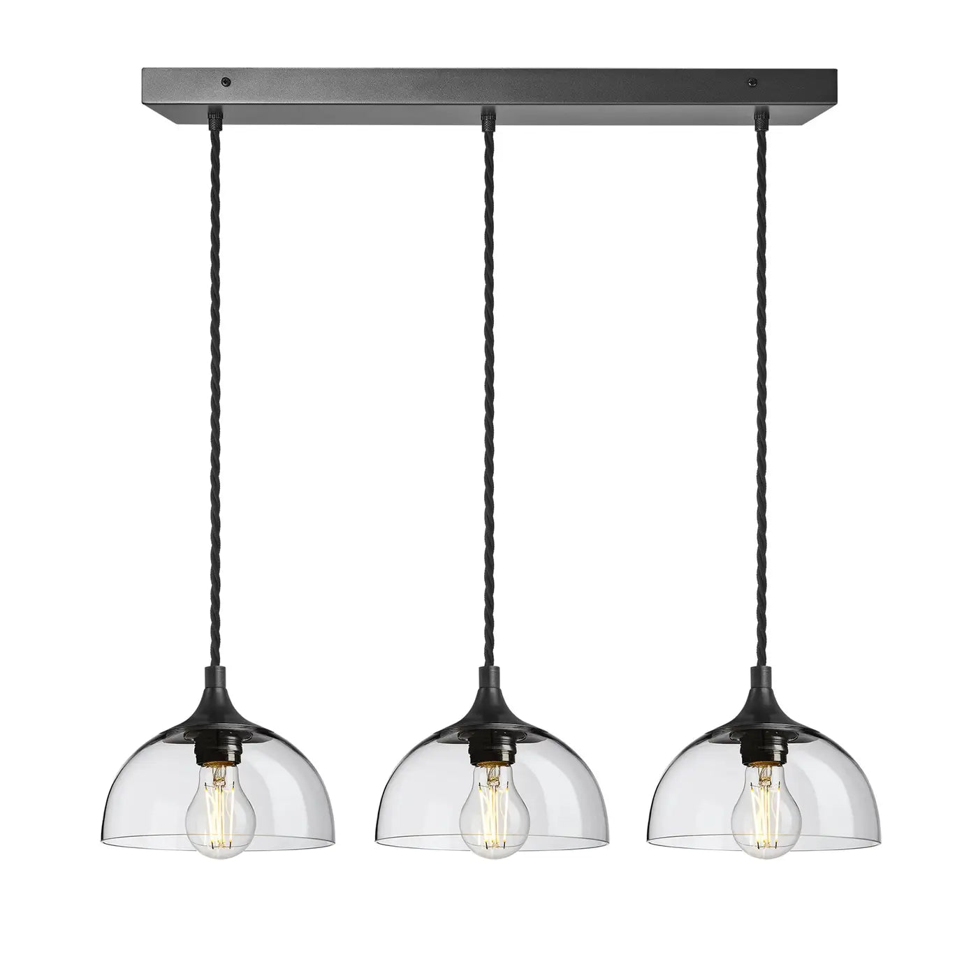 Chelsea Glass Globe/ Dome 3 Wire Cluster Lights- Various Finishes
