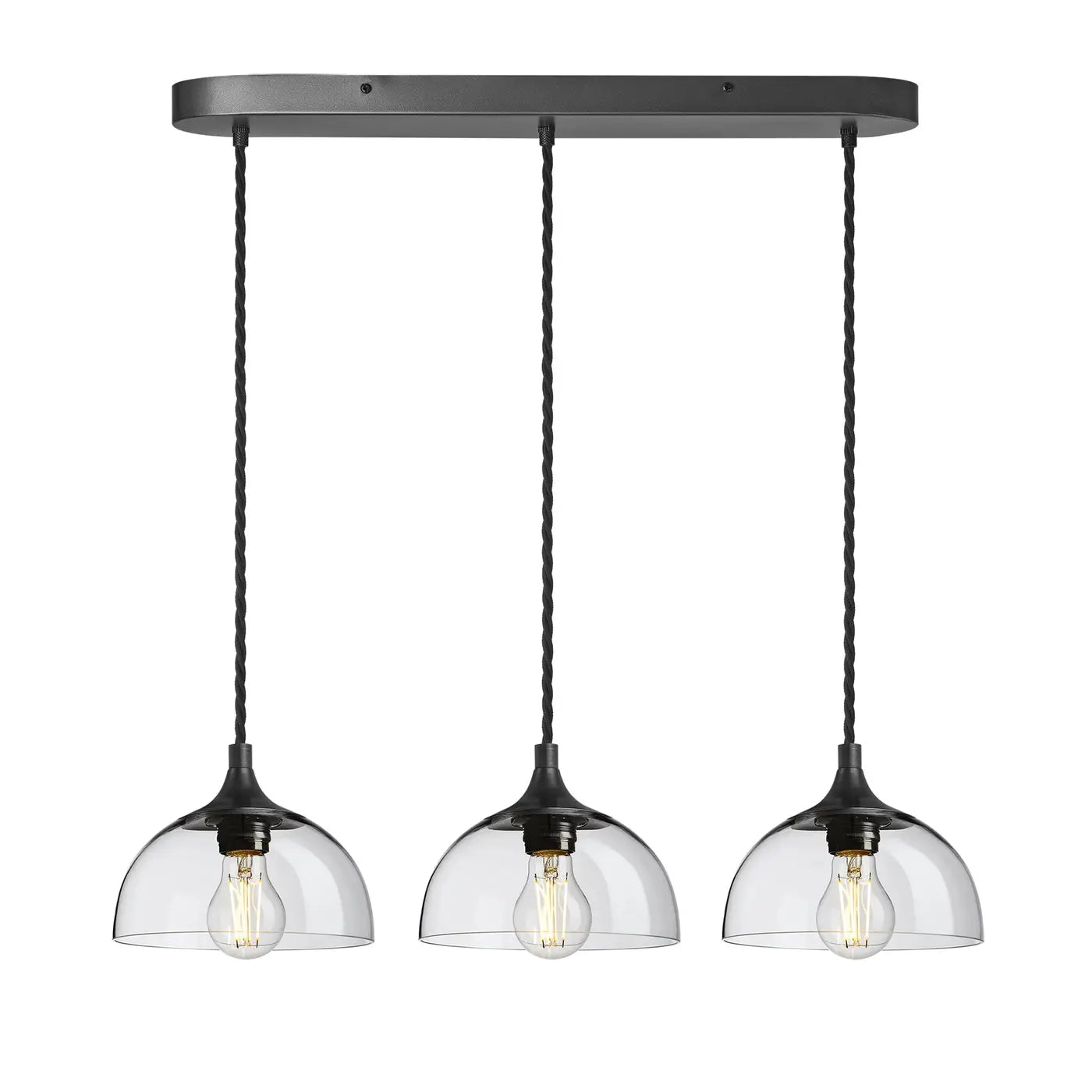 Chelsea Glass Globe/ Dome 3 Wire Cluster Lights- Various Finishes