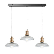 Brooklyn 3/5Lt Glass Dome Wire Cluster Lights - Brass/Pewter
