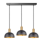 Sleek Dome 3 Wire Cluster Lights - Brass/Pewter