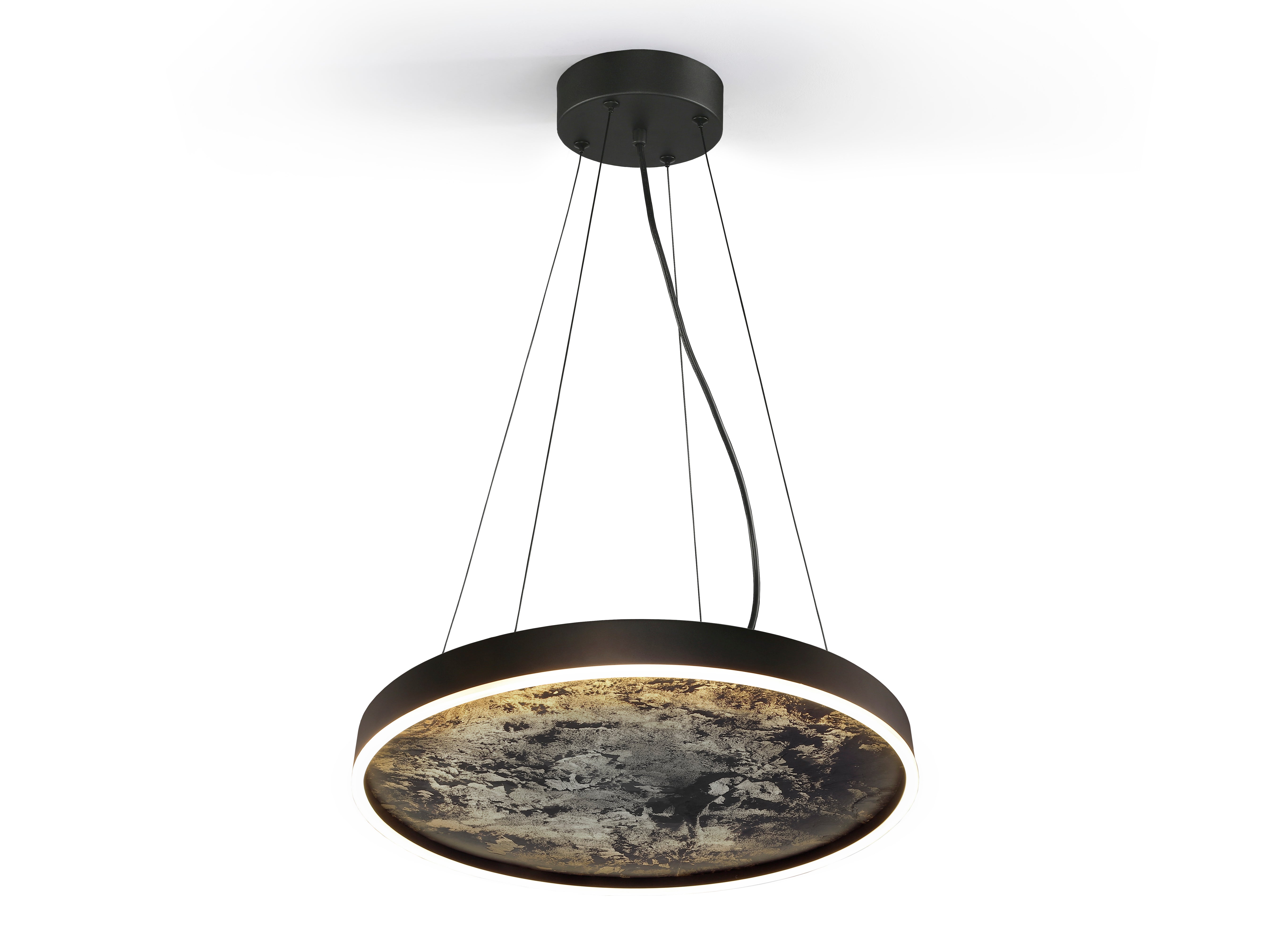 Stone Centre Ceiling Light  Cct -Black 60D