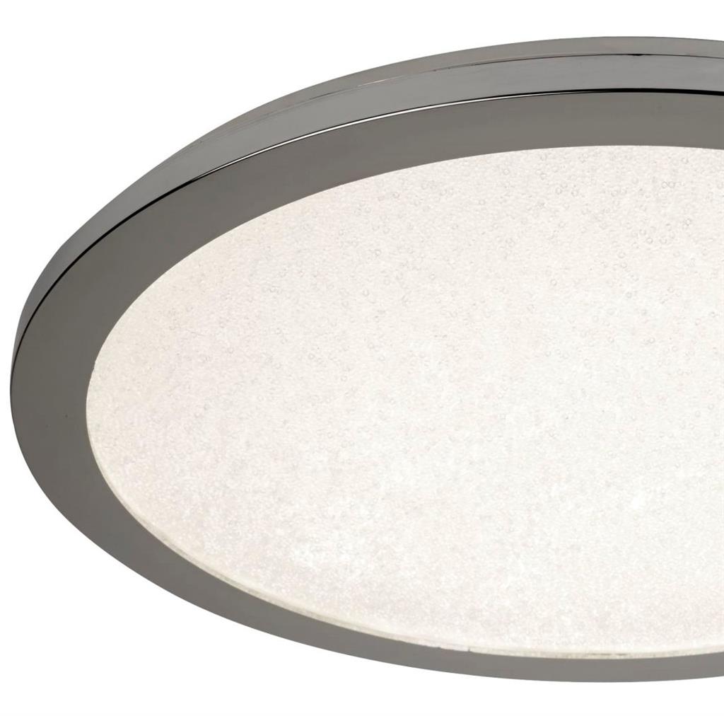 Scilly LED Flush Chrome & Crystal Sand IP44 - Various Sizes