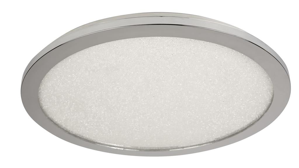 Scilly LED Flush Chrome & Crystal Sand IP44 - Various Sizes