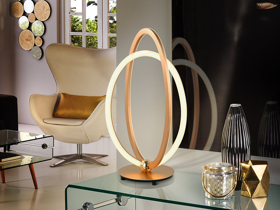 Ocellis Led Table Lamp, Rose Gold