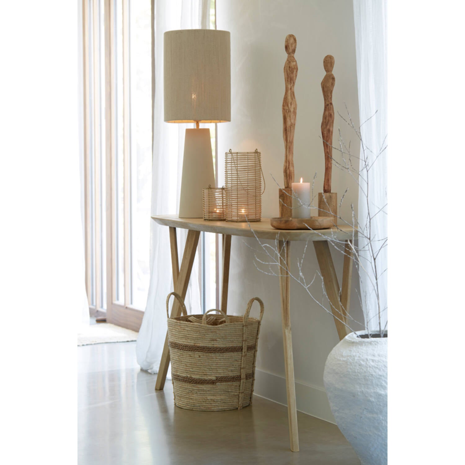 Yelos Table Lamp Base- Cream/ Antique Bronze