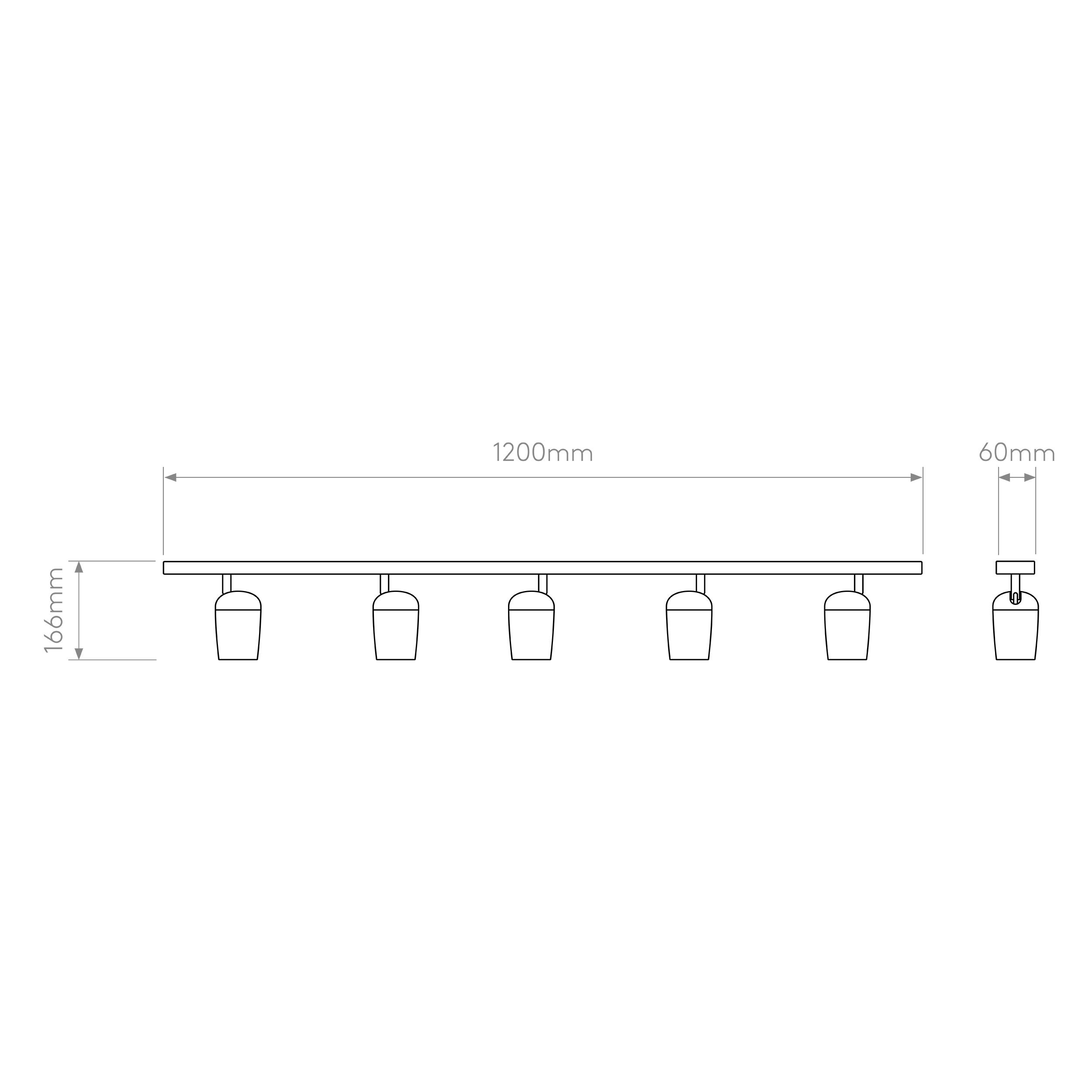 Koto 3/4/5Lt Bar Spotlight IP20  - Black/White