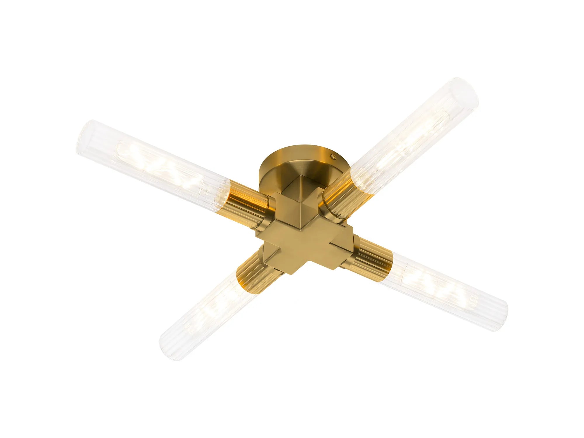Asti 2/4 Light Ceiling, E27, IP44, Antique Brass/Satin Nickel/Satin Black Finish