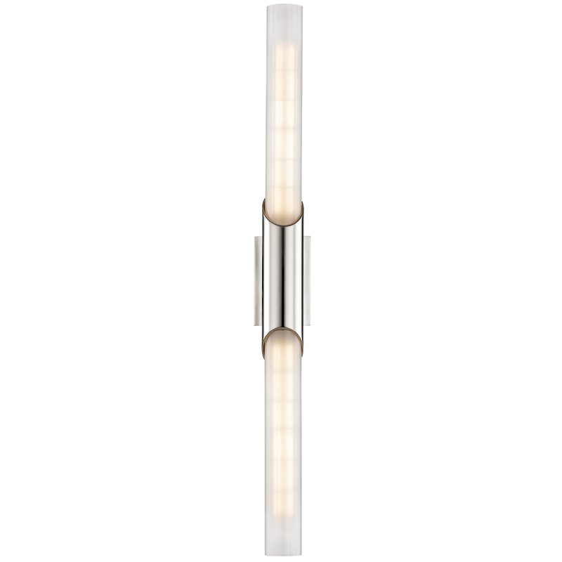 Pylon 2Lt Wall Sconce- Aged Brass/ Polished Nickel