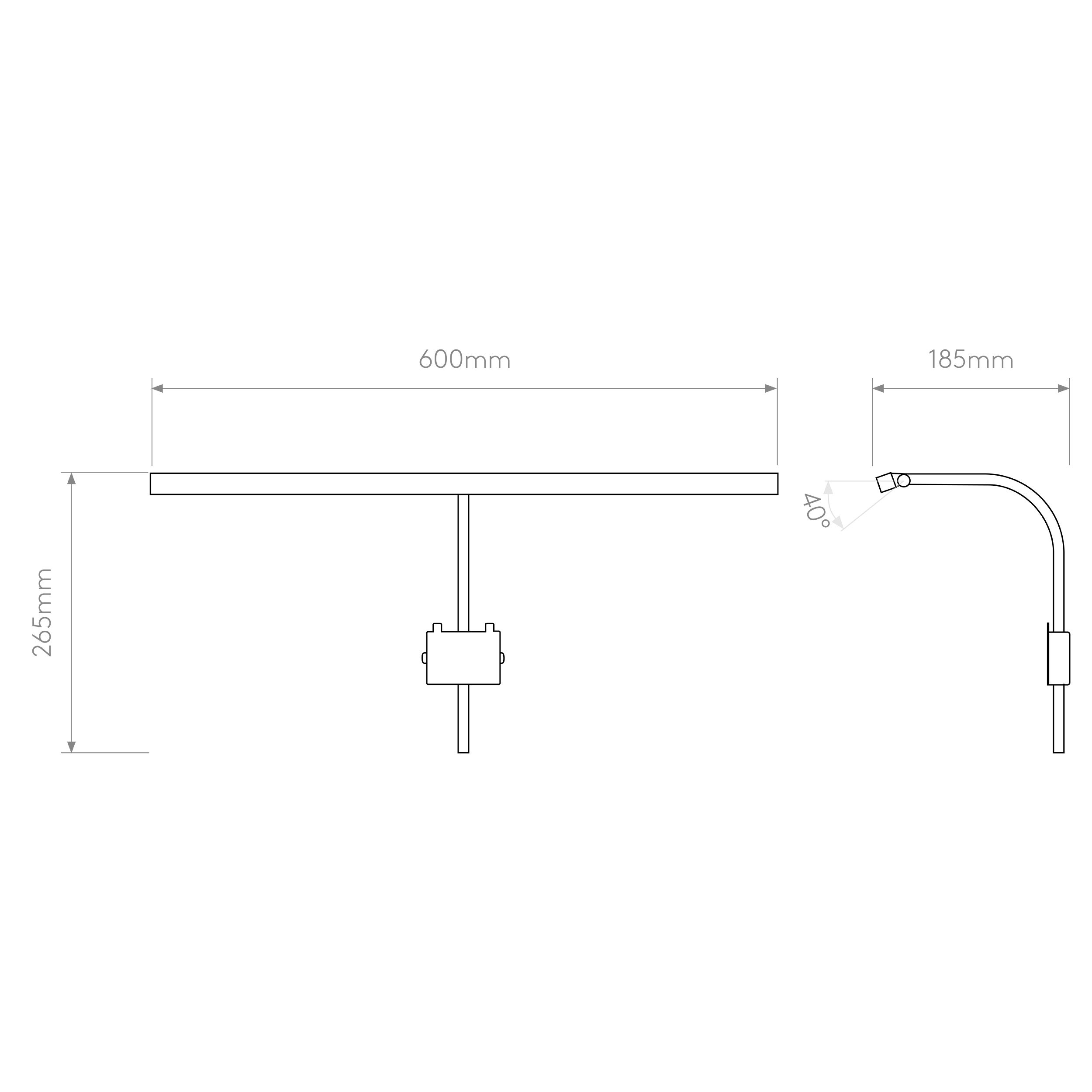 Mondrian 400/600 Frame Mounted LED Picture Lights- Bronze/ Matt Black