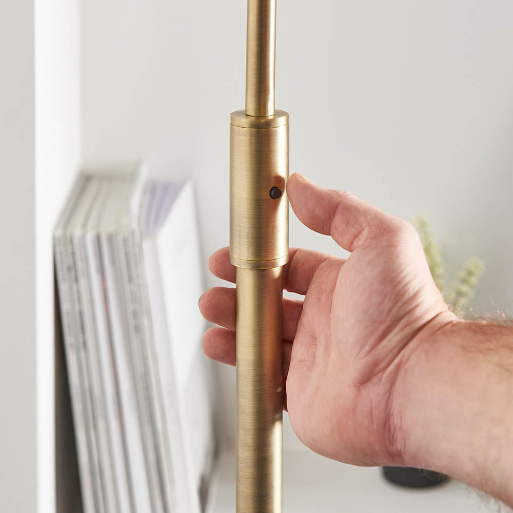 Lumora Floor Lamp - White Grey Base/Black Base E27