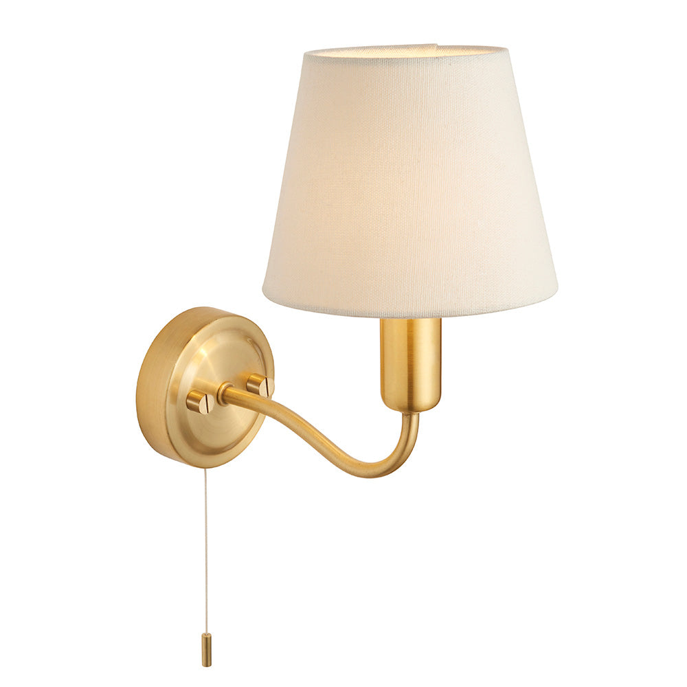 Yale 1Lt Bathroom Wall Light IP44 - Satin Gold/Chrome