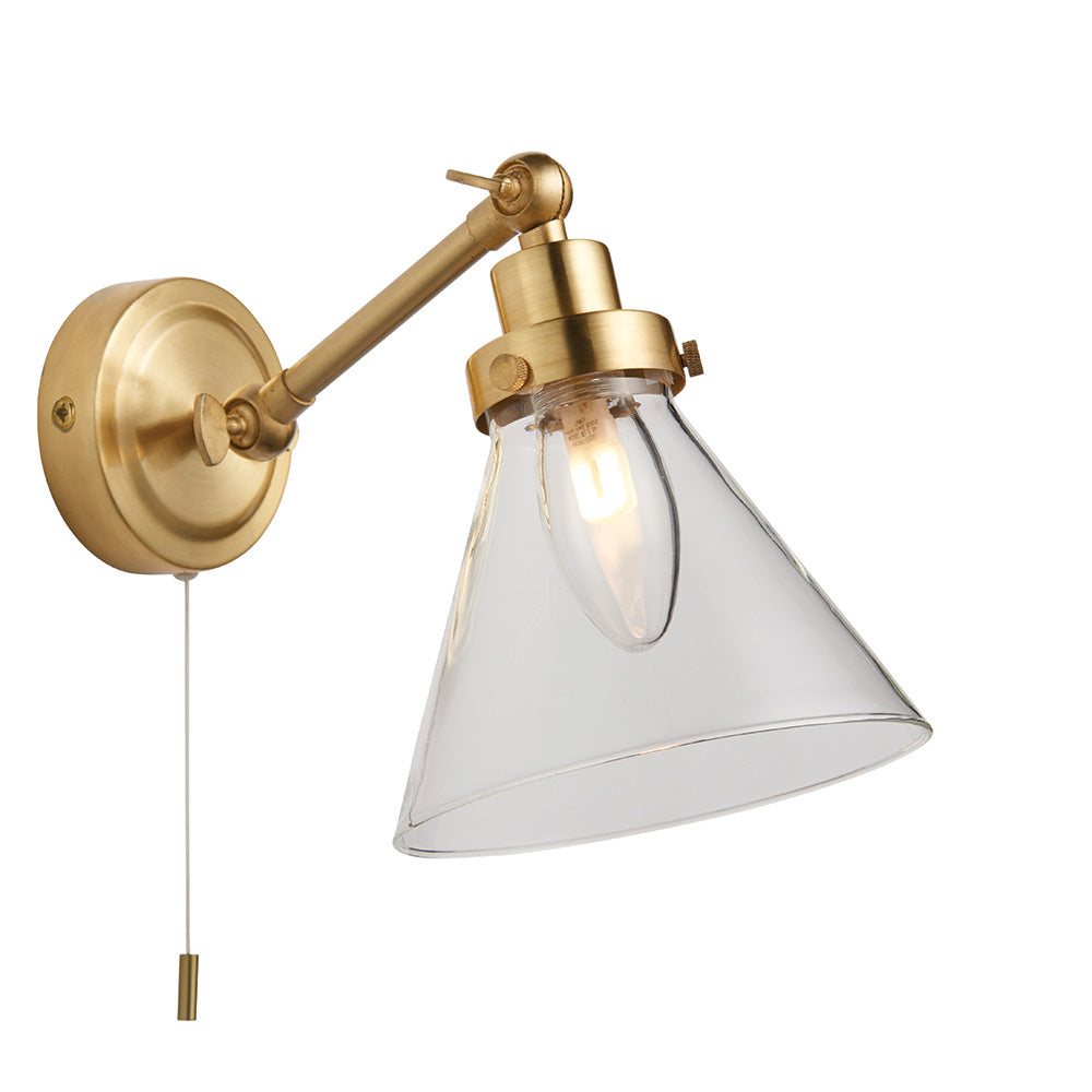 Loyala 1Lt Bathroom Wall Light IP44 - Satin Gold/ Chrome