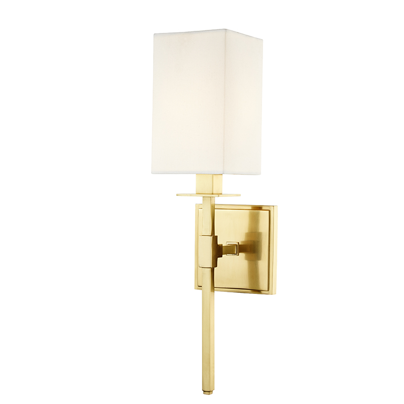 Taunton 1Lt Wall Sconce- Aged Brass/ Polished Nickel