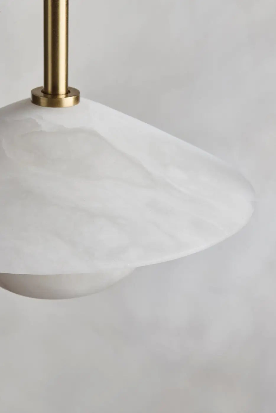 Alabaster Slope Pendant Light - 8 Inch - Brass