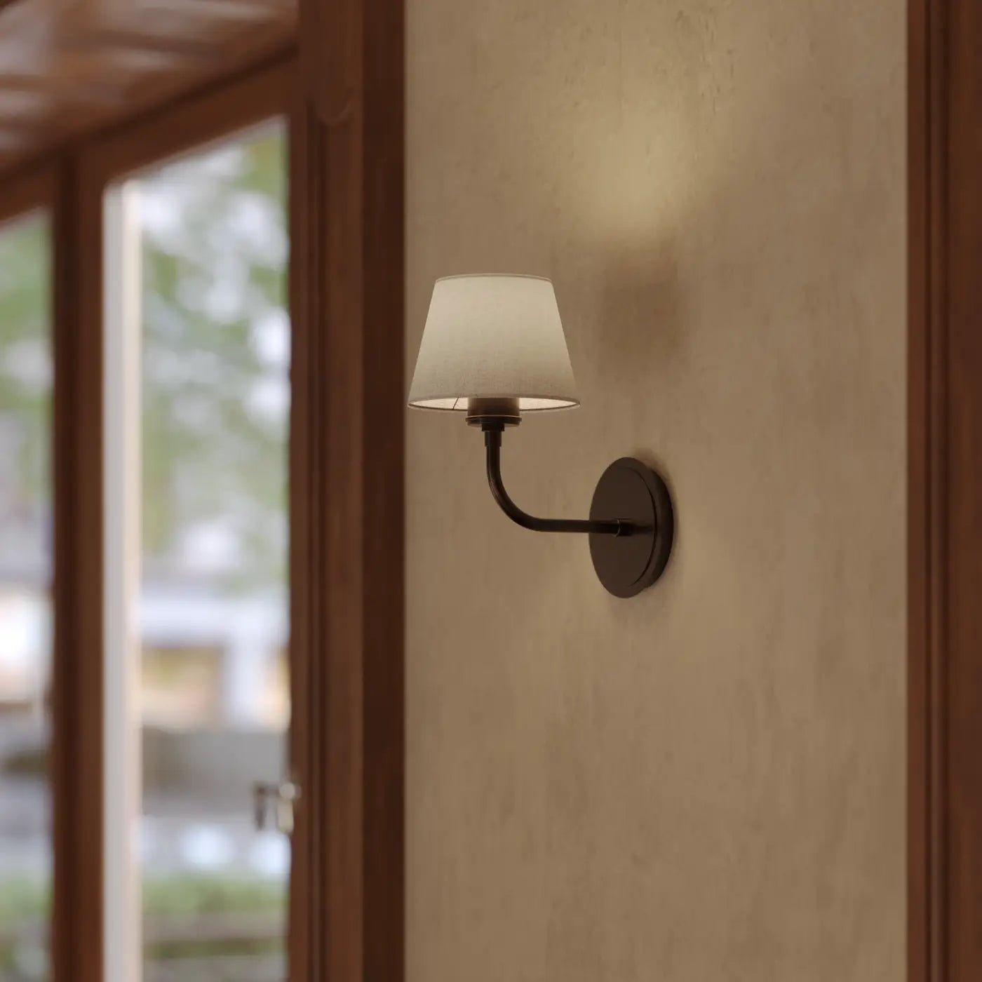 Albany 1/2Lt Wall Light - Natural Cotton Shade