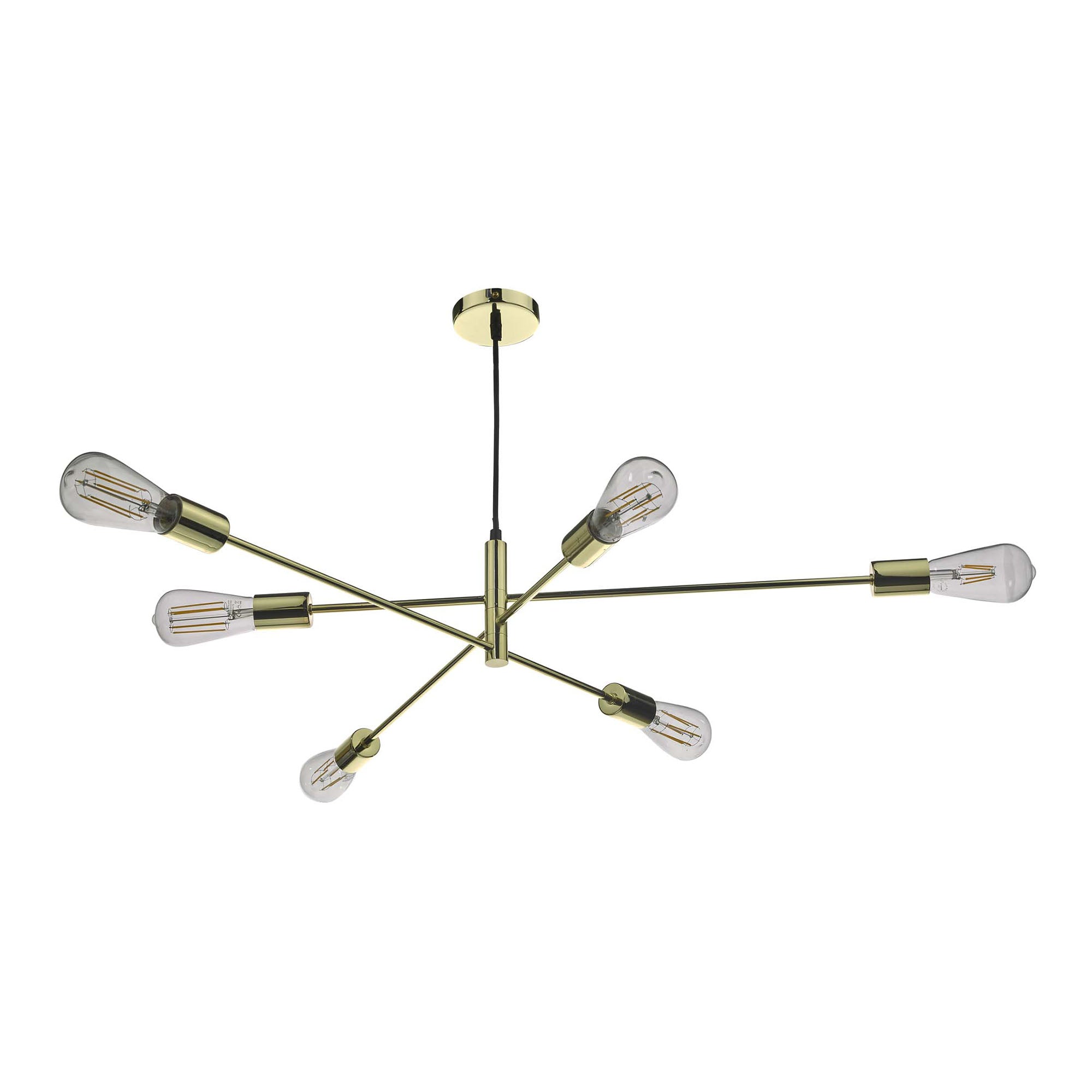 Alana 6 Light Fitting - Antique Brass/Black/Polished Gold/Satin Chrome Finish