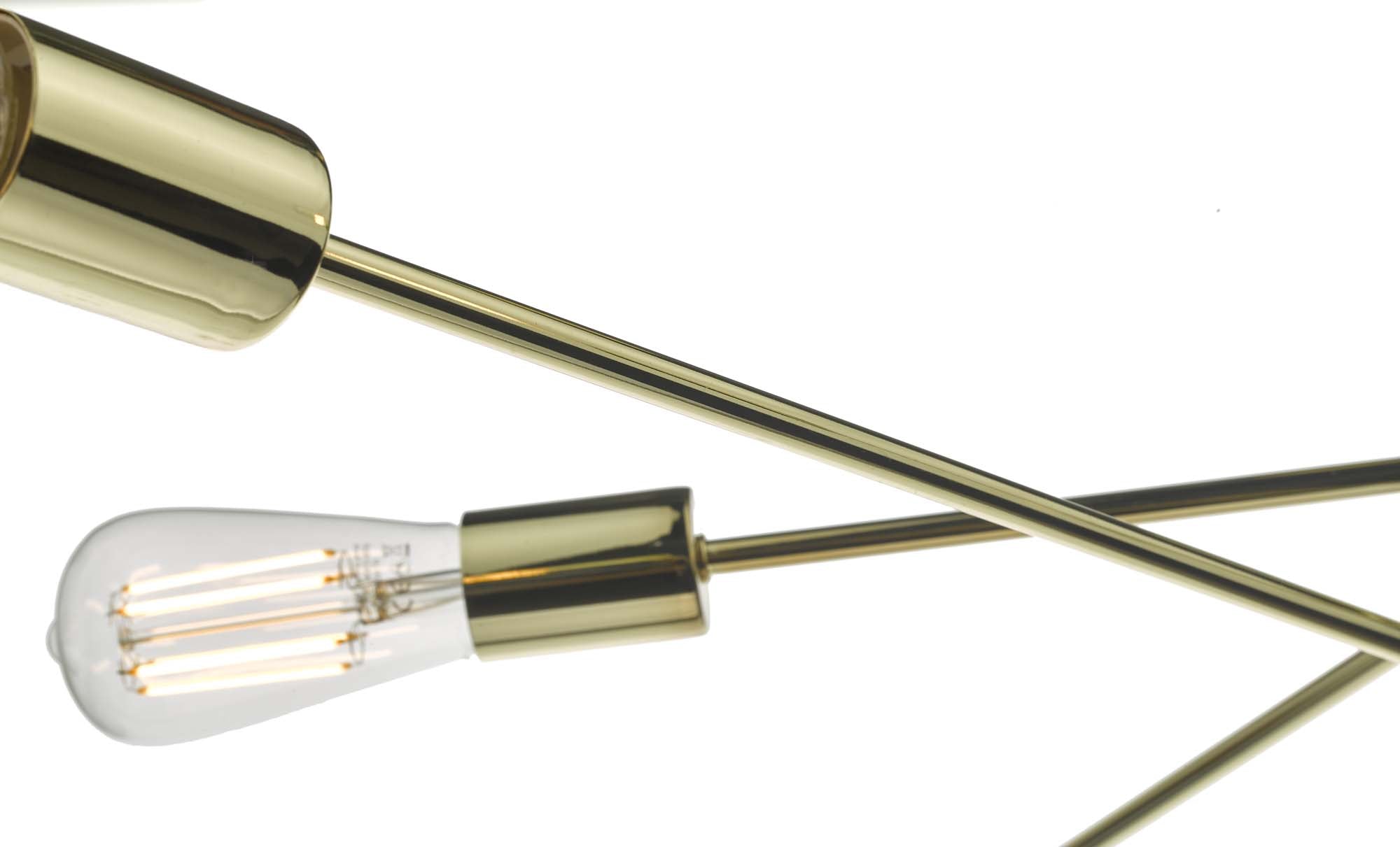 Alana 6 Light Fitting - Antique Brass/Black/Polished Gold/Satin Chrome Finish