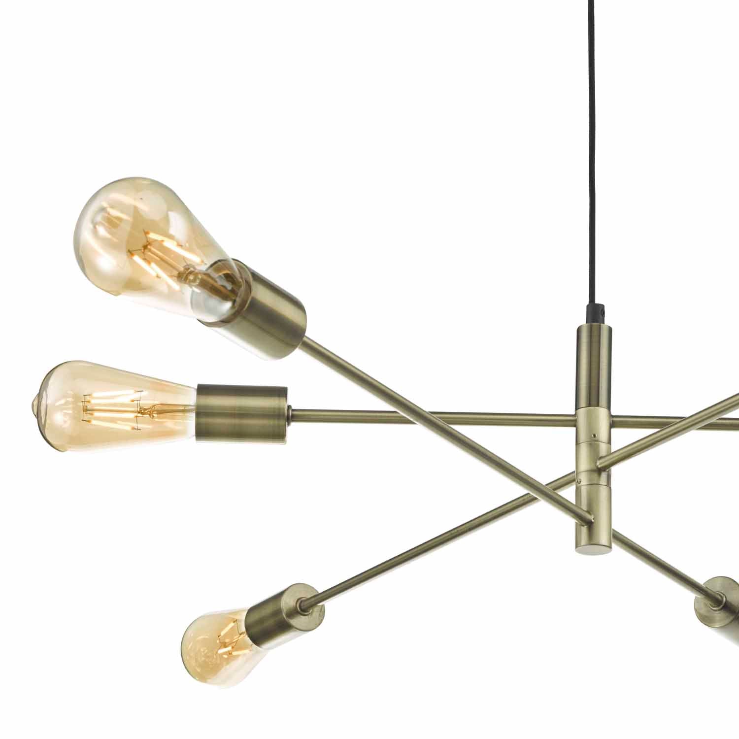 Alana 6 Light Fitting - Antique Brass/Black/Polished Gold/Satin Chrome Finish