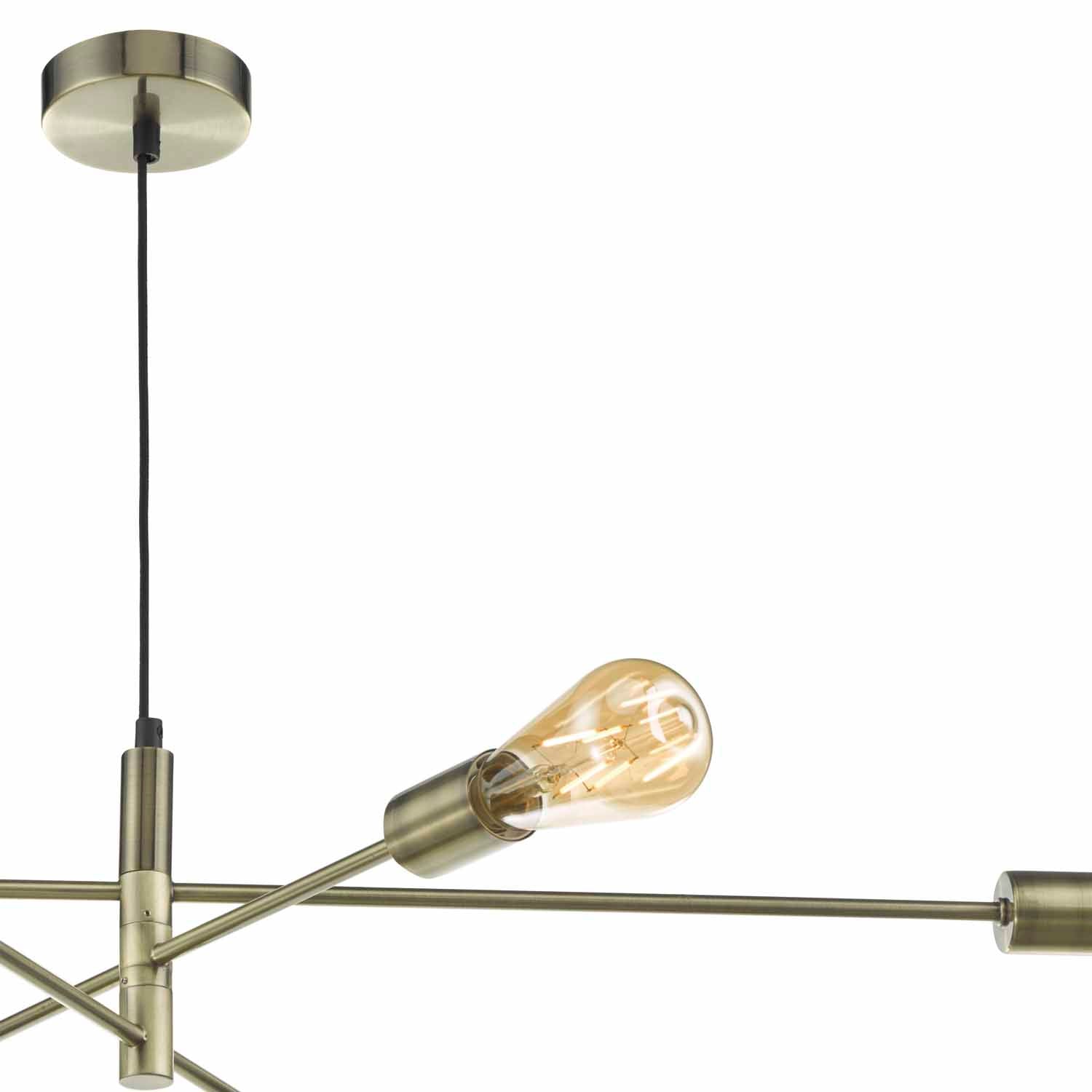 Alana 6 Light Fitting - Antique Brass/Black/Polished Gold/Satin Chrome Finish