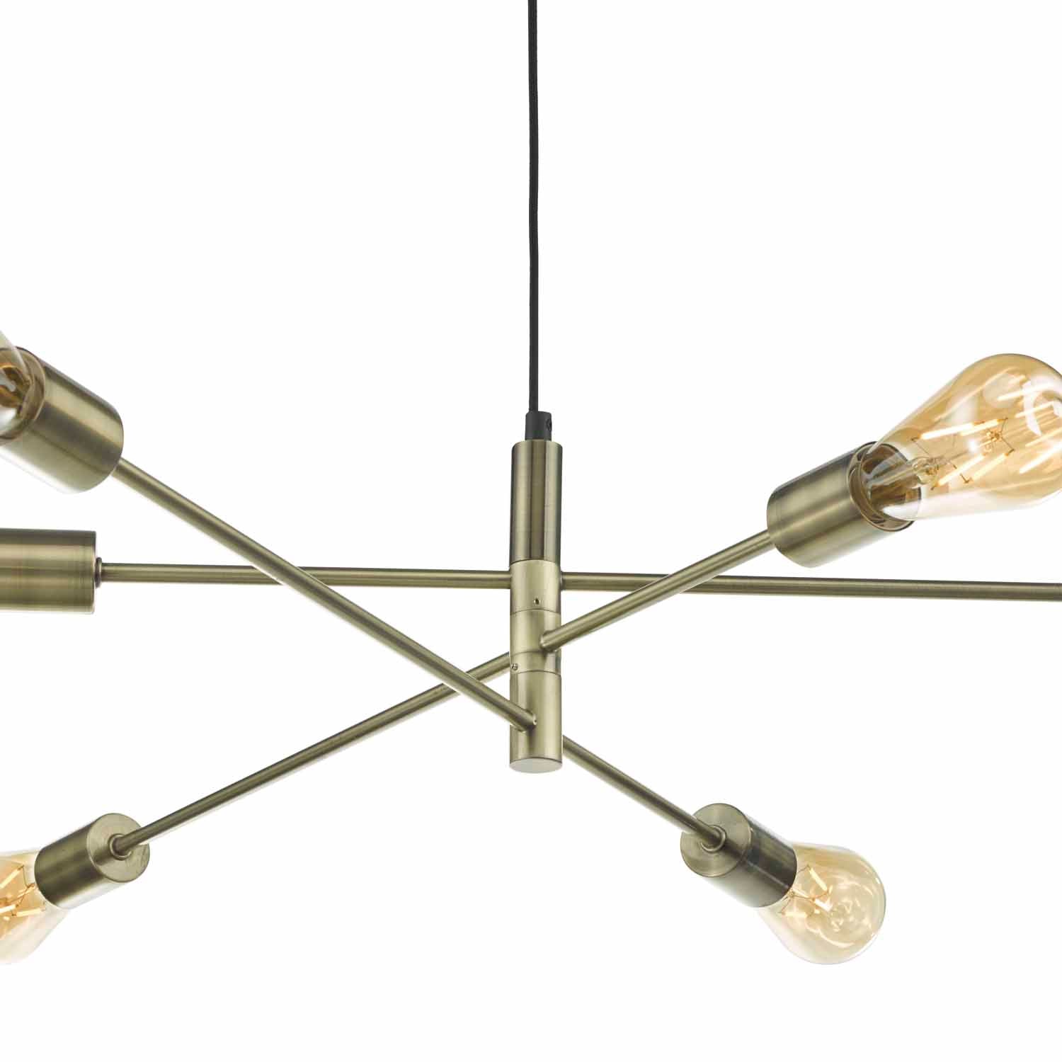 Alana 6 Light Fitting - Antique Brass/Black/Polished Gold/Satin Chrome Finish
