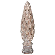 Distressed Cream Pine Cone Finial