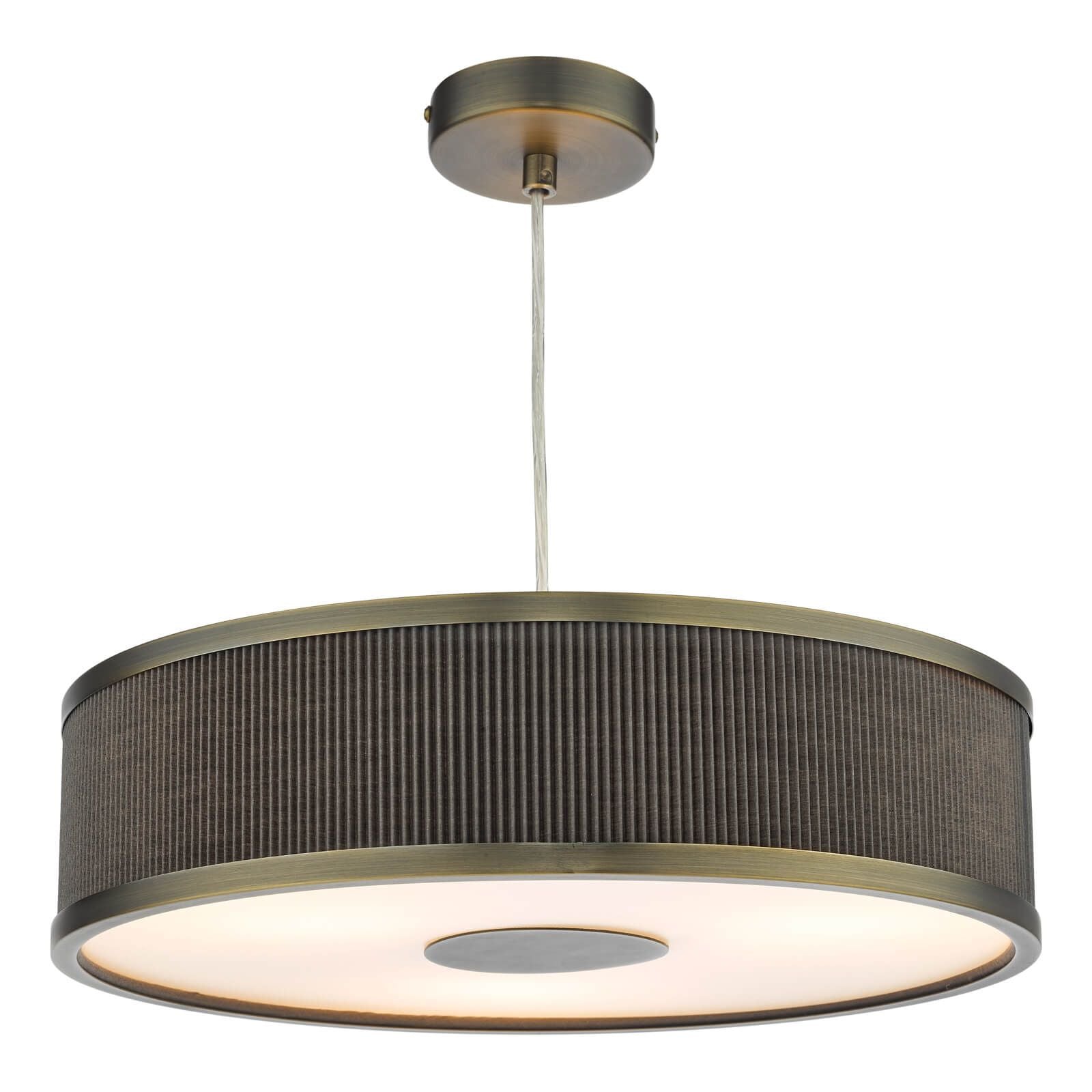 Alvaro 3/6Lt Centre Ceiling Pendant, Brushed Brass With Blue Shade/Polished Chrome Ivory/Antique Bronze