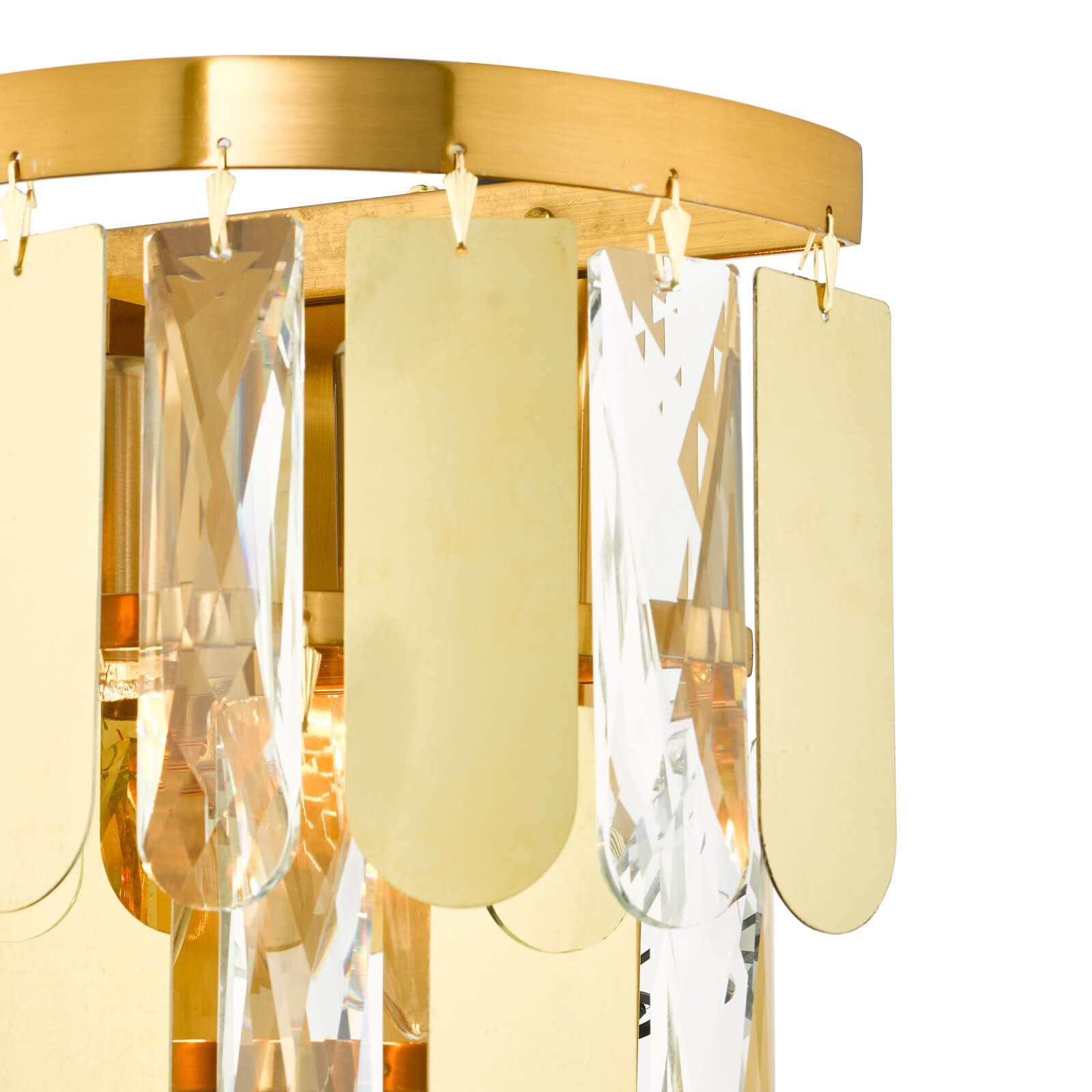 Amira 2 Light Wall Light Polished Gold Crystal