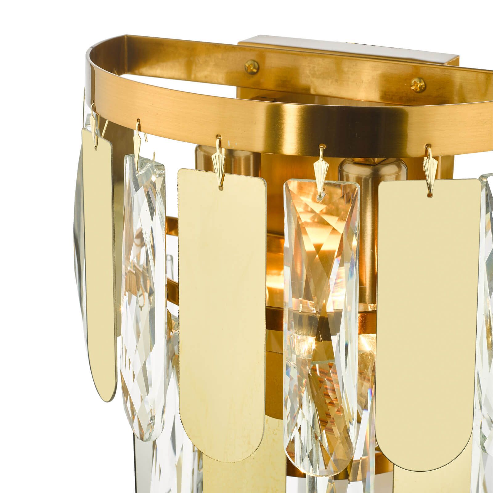 Amira 2 Light Wall Light Polished Gold Crystal
