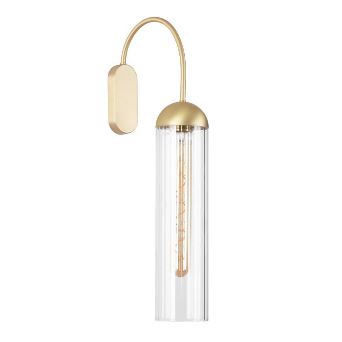 Anouk Wall Light Ribbed Glass and Brushed Brass