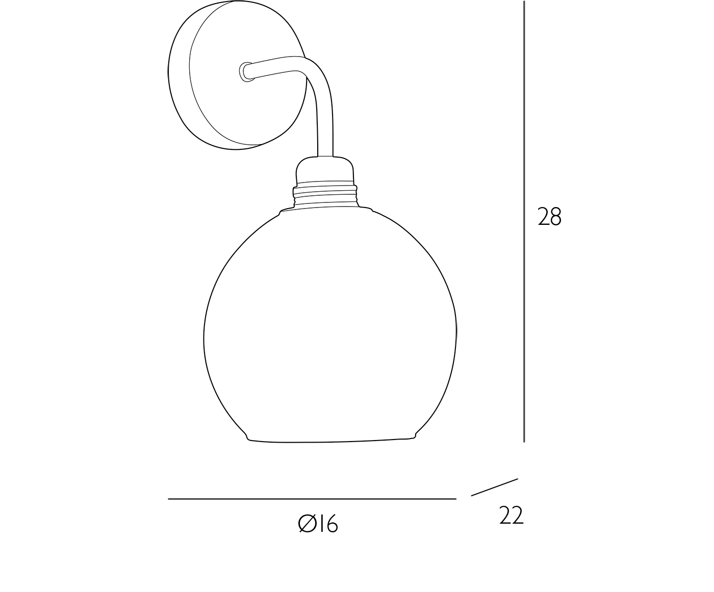 Apollo Wall Light- Various Finishes