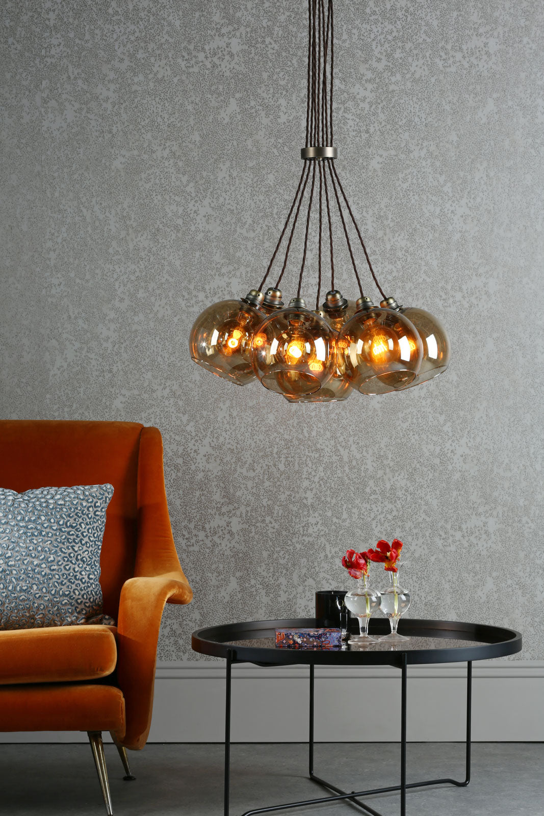 Apollo seven light pendant In Various Finishes E27