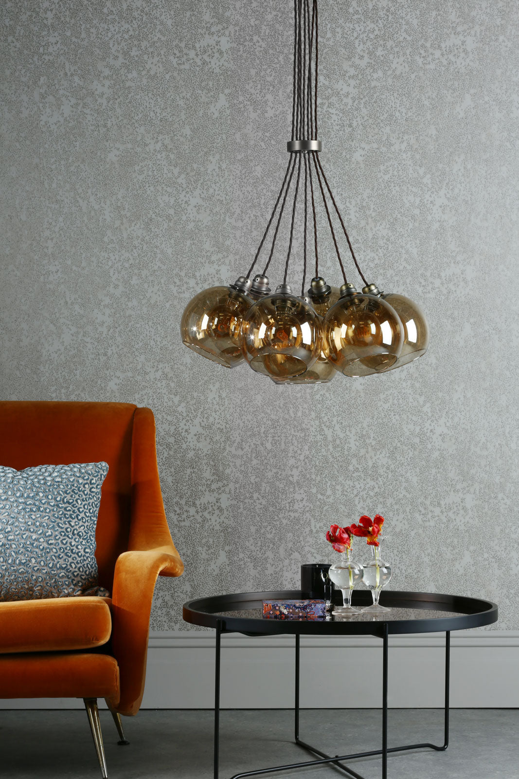 Apollo seven light pendant In Various Finishes E27