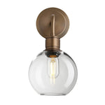 Albany Glass Globe 1/2Lt Wall Light - Clear/ Mocha Shades